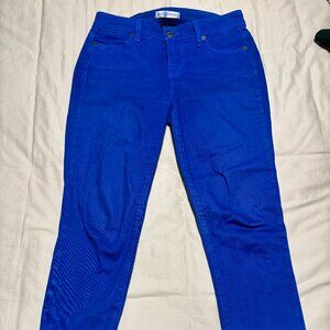 Blue Casual Cropped Pants